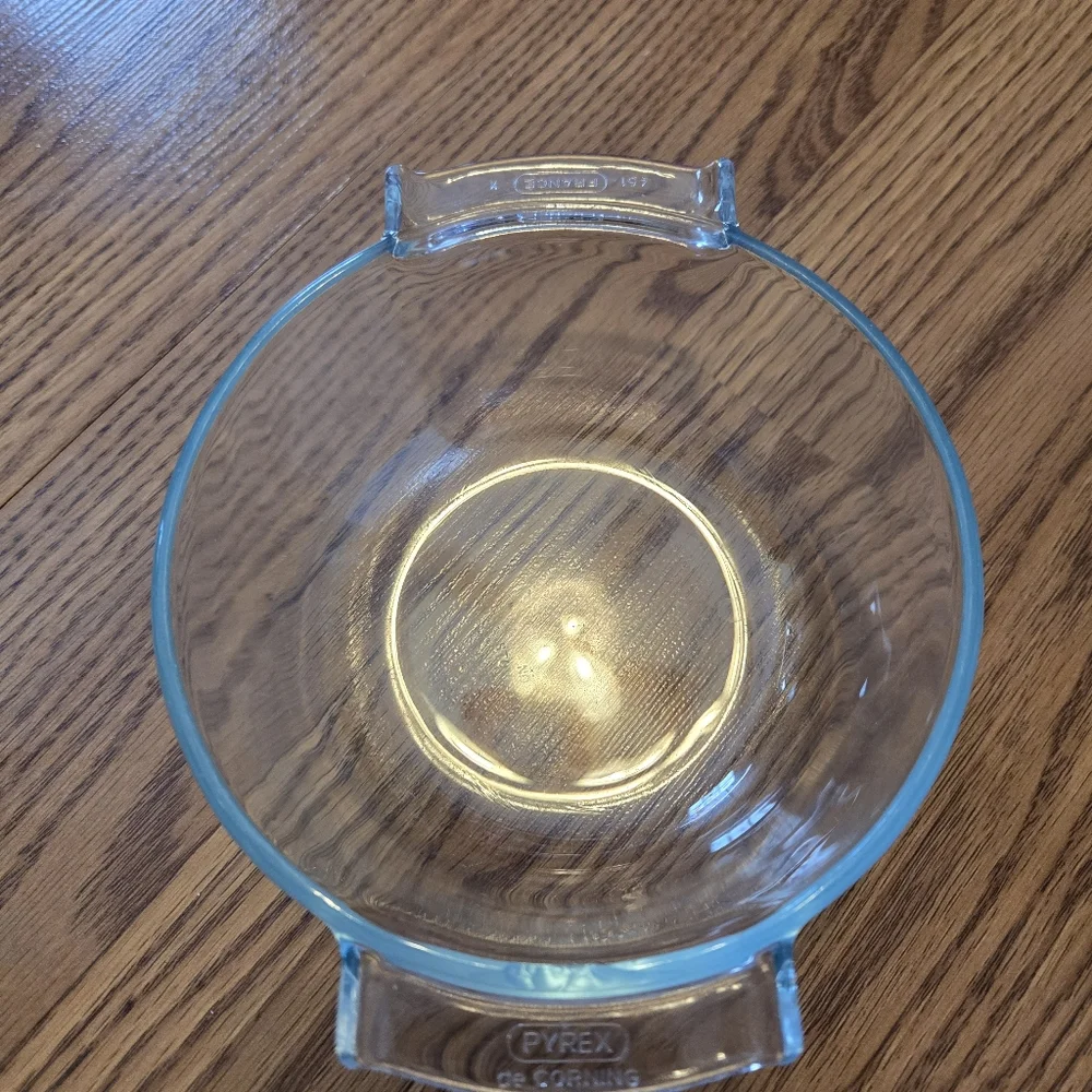 Vintage PRYEX Round Casserole Clear Glass Baking Dish with Lid 451 France X Bake